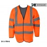 Warnweste mit Ärmel, orange Marke Ocean Schulter- und Ärmelreflex EN ISO 20471 Klasse 3