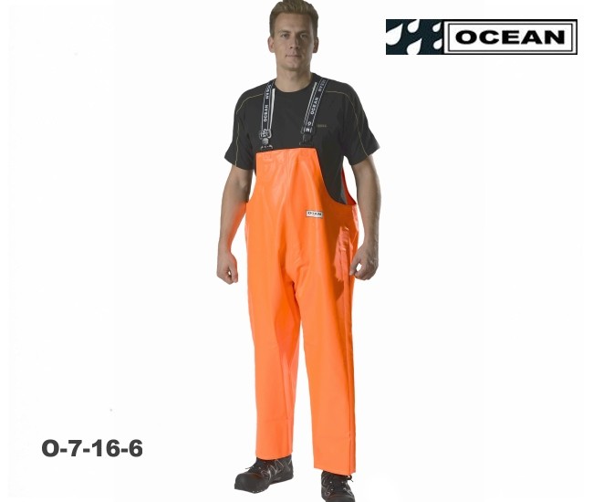 NorthSea Fischer-Latzhose fisher bib trousers Ölzeug Gummi orange 