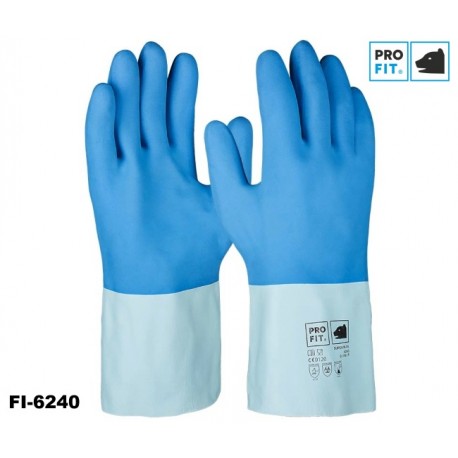 Fischereihandschuh - Chemikalien-Schutzhandschuh - Pro-Fit Super Blue Naturlatex blau
