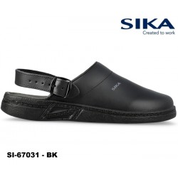 Sika Pantolette 67031 schwarz mit Fersenriemen