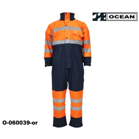 Warnschutz Regenoverall orange marine Beacon Comfort Ocean High vis Klasse 3