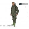 Ganzkörper Schutzanzug Gr. M Heavy Duty olive angeschweißte Stiefel Gr. 43!