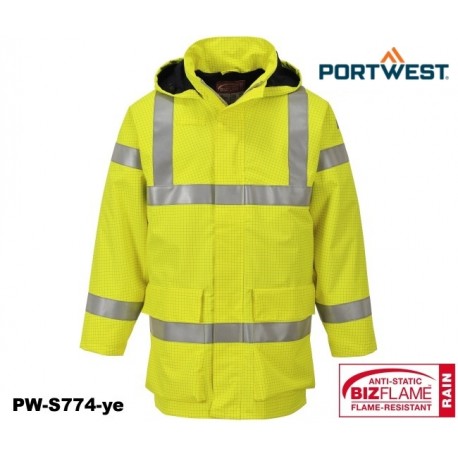 Regen Warnschutzjacke Multinorm Bizflame™ PORTWEST® mit GO/RT Norm gelb