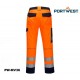 Flammhemmende Warnschutz Bund-Hose MODAFLAME™ RIS PORTWEST® marine/orange Zertifiziert nach GO / RT hinten