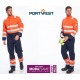 Warnschutz Overall MODAFLAME™ RIS PORTWEST® marine/orange Zertifiziert nach GO / RT 2