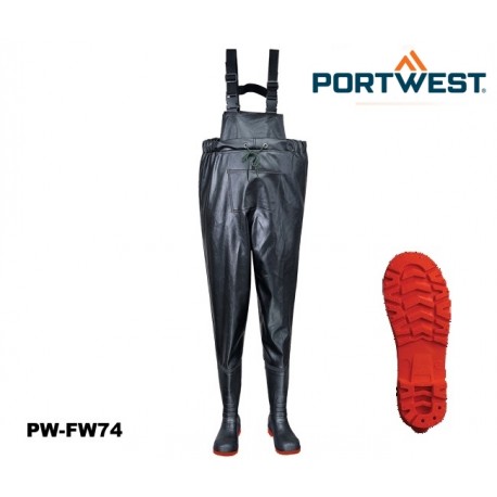 Sicherheits Brust-Watstiefel mit S5 Sicherheitsstiefeln schwarz