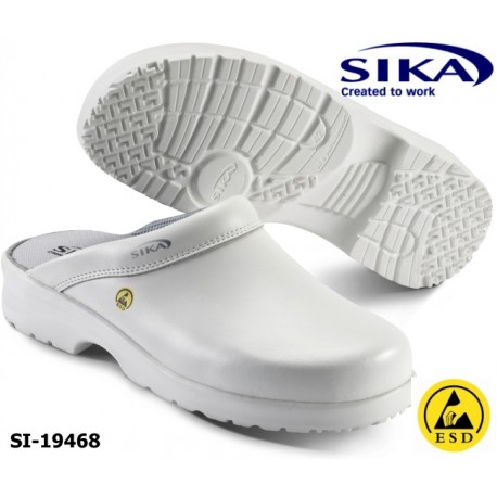 weiße ESD Clogs SIKA OB Fusion 19468 offene Berufsclogs ohne Kappe 