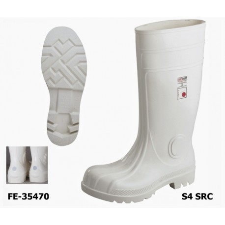 PVC / Nitril S4 Sicherheitsstiefel weiß - Reflexpunkt an der Ferse! EN ISO 20345 S4 SRC ab Größe 37