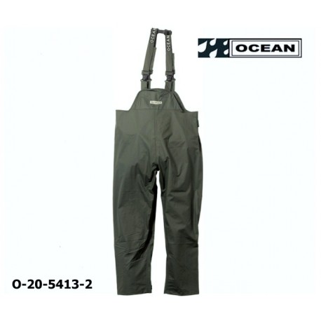 Regenlatzhose leicht - PU Comfort Stretch - Ocean Latzhose 20-5413 olivgrün aus 210gr PU