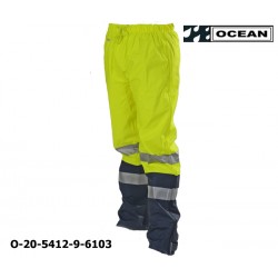 Warnschutz Regenhose leicht - PU Comfort Stretch Ocean Bundhose 20-5412-9 gelb / marine