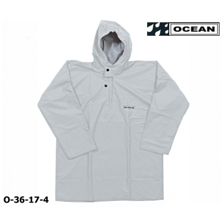 Regen-Fischerbluse weiß Smock, Regenbekleidung OCEAN 36-17 COMFORT Heavy, 