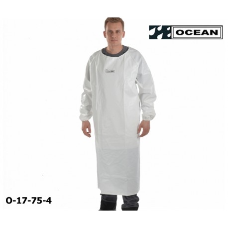 Ärmelschürze weiß Ocean Industrieschürze EN 343 PVC auf Polyester mit Bauchverstärkung