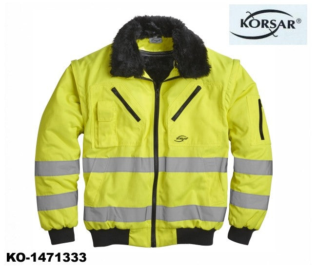 Warnschutz Pilotenjacke 3-in-1 Jacke EN 471warngelb