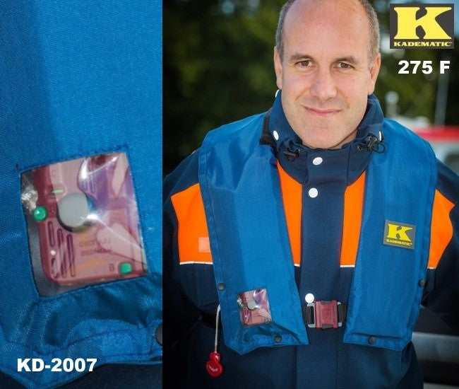 Rettungsweste Kadematic® 275 F blau Vollautomatik mit Sichtfenster DIN EN ISO 12402-2