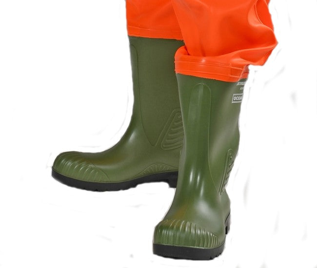 Ganzkörper Schutzanzug Heavy Duty orange angeschweißte Stiefel! 060046