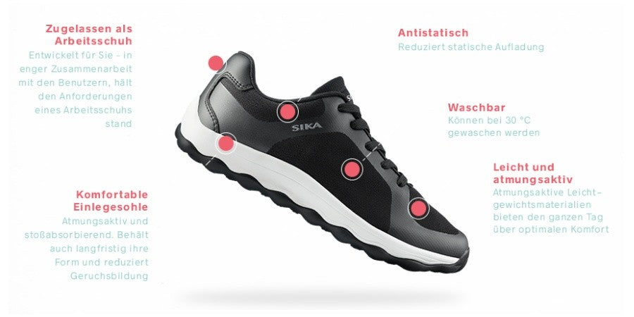 Sneaker SIKA BUBBLE MOVE Modell schwarz/weiß für Beruf und Freizeit