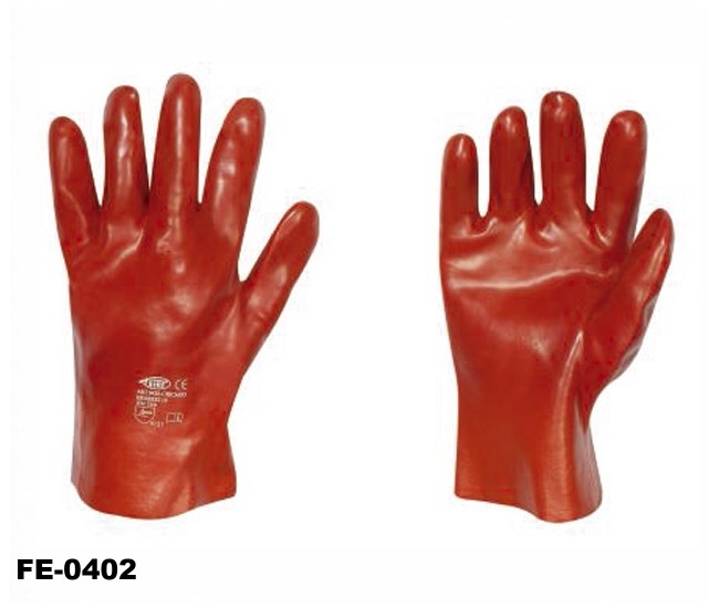 stronghand® Vinyl Handschuhe rot 27 cm - 12 Paar Profi-Qualität für Landwirtschaft, Handwerk, Industrie
