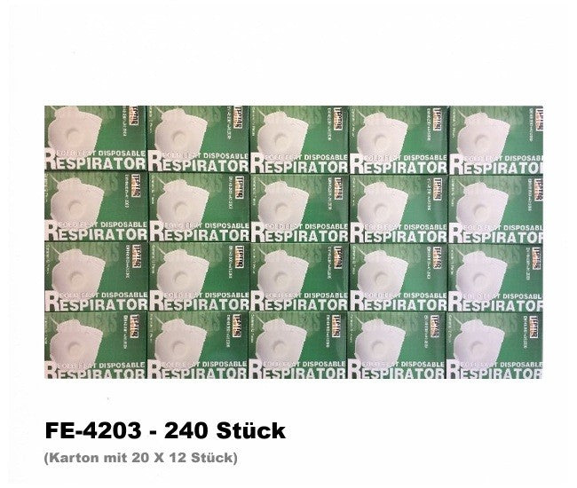 Feinstaub-Faltmaske FFP2-240 Stück TECTOR mit Ausatmungsventil  Norm: EN 149:2001 + A1:2009