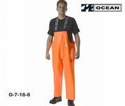 OCEAN Heavy Duty Fischerei Regen-Latzhose orange breites Modell 030031