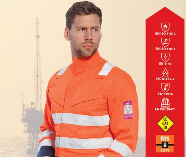 Flammhemmender Multinorm Warnschutz Overall MODAFLAME™ RIS PORTWEST® orange