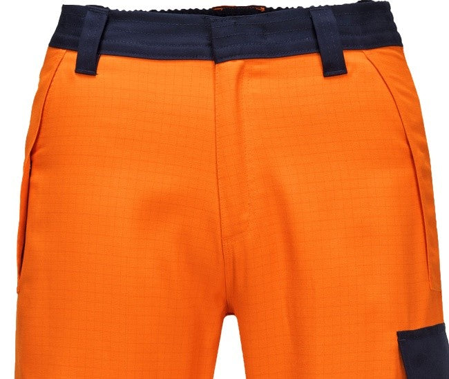 Flammhemmende Multinorm Warnschutz Bund-Hose MODAFLAME™ RIS PORTWEST® marine/orange Zertifiziert nach GO / RT