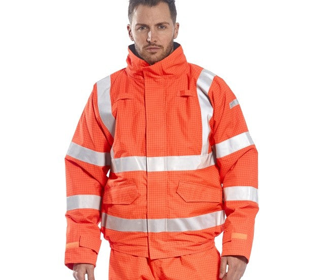 Regen- Warnschutz Pilotenjacke gefüttert Multinorm Bizflame™  GO/RT Norm orange
