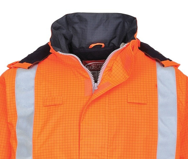 Regen- Warnschutz Pilotenjacke gefüttert Multinorm Bizflame™  GO/RT Norm orange