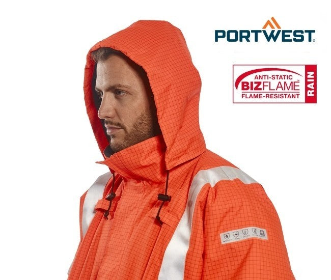 Regen- Warnschutz Pilotenjacke gefüttert Multinorm Bizflame™  GO/RT Norm orange