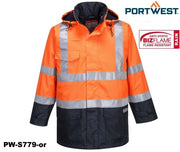 Regen Warnschutz Multinorm Jacke Bizflame™  GO/RT Norm orange marine