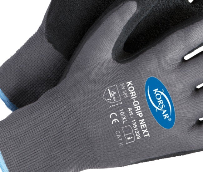 Arbeitshandschuhe Korsar® Kori Grip grau-schwarz 12 Paar