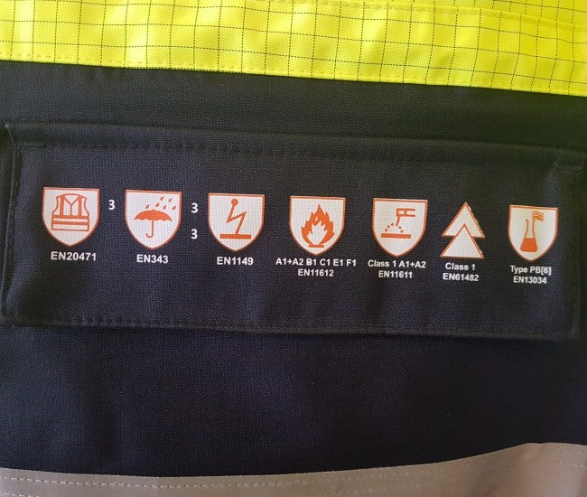 Schweißerschutz 3XL Warnschutz Parka Jacke flammhemmend gelb-marine