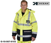 Schweißerschutz 3XL Warnschutz Parka Jacke flammhemmend gelb-marine