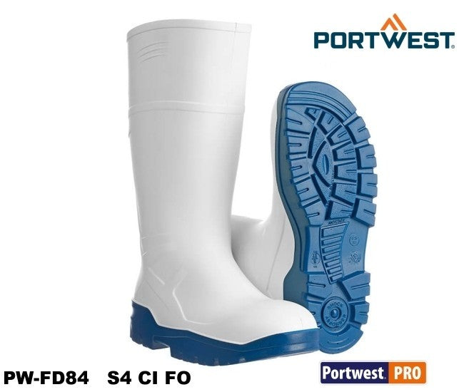 PU Lebensmittel-Sicherheitsstiefel weiß Portwest™ Pro S4 CI FO.