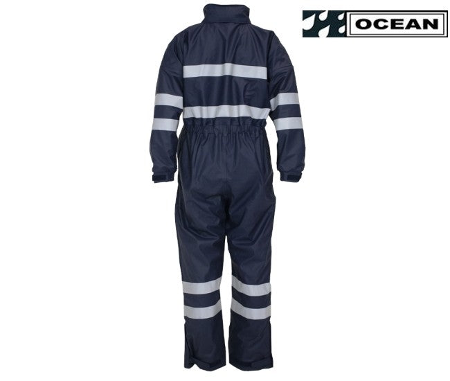 Thermo Regenoverall marine gefüttert Ocean mit Reflexstreifen