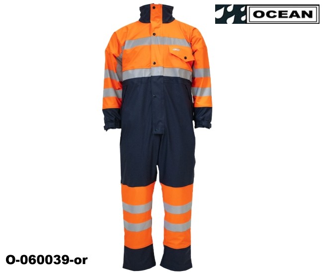 Warnschutz Thermo Regenoverall orange marine Beacon Comfort Ocean High vis Kl. 3