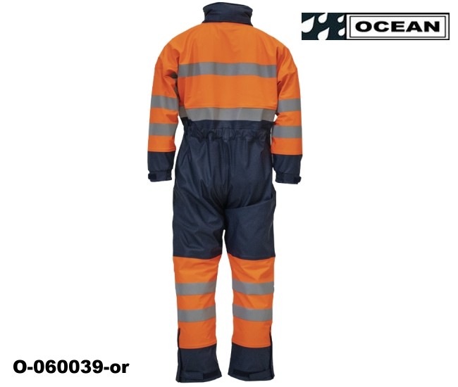 Warnschutz Thermo Regenoverall orange marine Beacon Comfort Ocean High vis Kl. 3