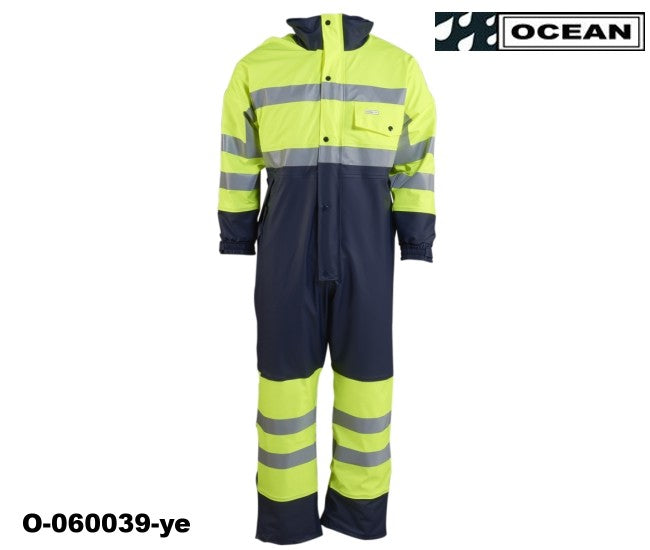 Warnschutz Thermo Regenoverall gelb marine Beacon Comfort Ocean High vis Klasse 3