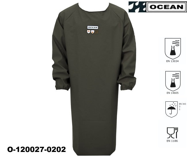 Ärmelschürze Chemieresistent olive Ocean Albertville Comfort  Chemical EN14605