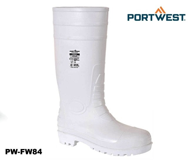 S4 Sicherheits-Gummistiefel weiß für die Lebensmittelindustrie