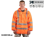 Warnschutz Regenjacke Ocean Coulomb Premium orange - Multinorm mit Störlichtbogenschutz 020126