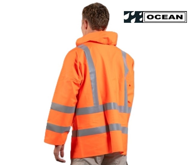 Warnschutz Regenjacke Ocean Coulomb Premium orange - Multinorm mit Störlichtbogenschutz 020126