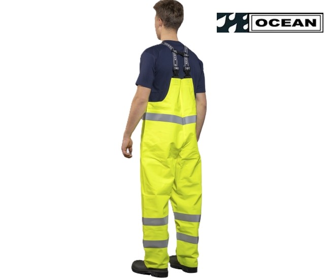 Warnschutz Regen-Latzhose Ocean Coulomb Premium - gelb Multinorm mit Störlichtbogenschutz