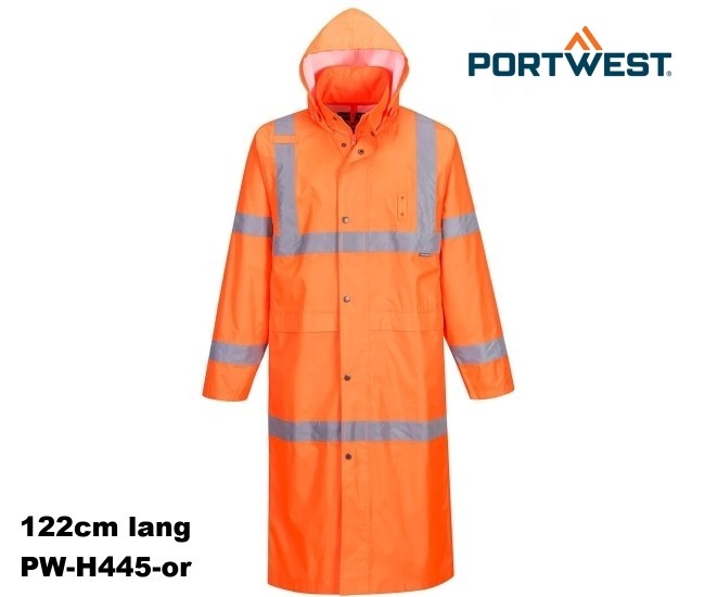 Warnschutz Regenmantel lang PORTWEST® orange 122 cm