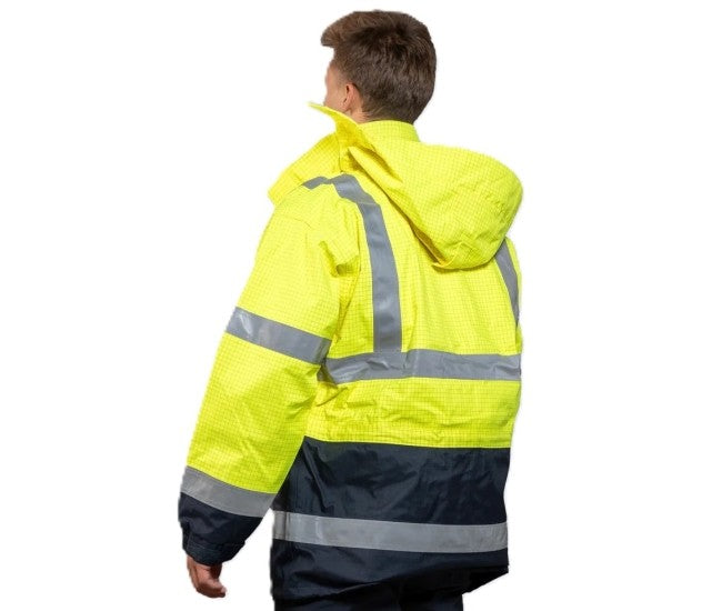 Multinorm Protect Warnschutz Parka Jacke Ocean gelb marine