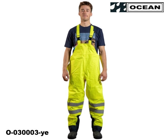 Multinorm Protect Warnschutz Latzhose Ocean gelb marine
