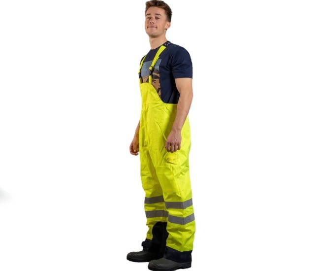 Multinorm Protect Warnschutz Latzhose Ocean gelb marine