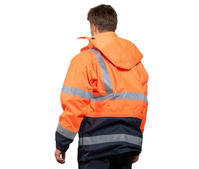 Multinorm Protect Warnschutz Parka Jacke Ocean orange marine