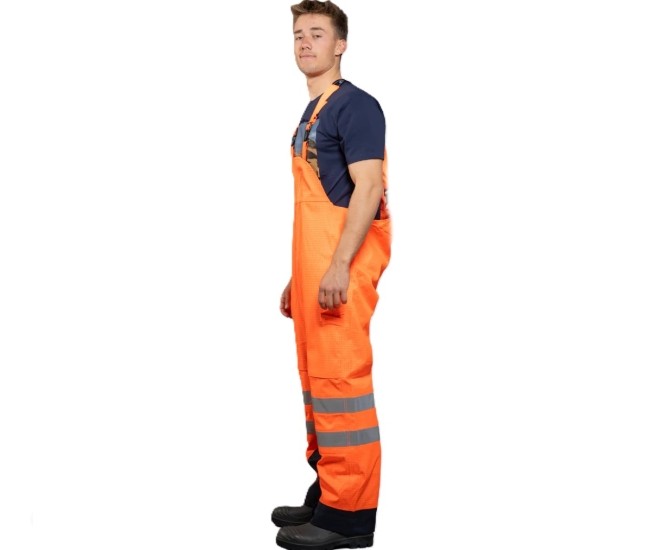 Multinorm Protect Warnschutz Latzhose Ocean orange marine