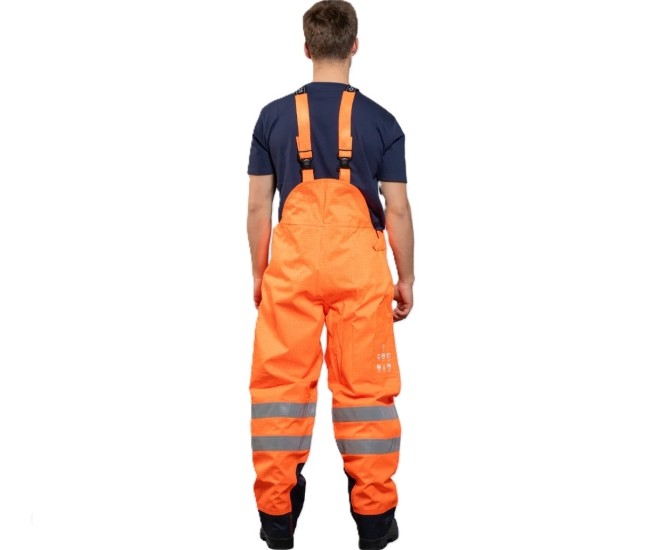 Multinorm Protect Warnschutz Latzhose Ocean orange marine