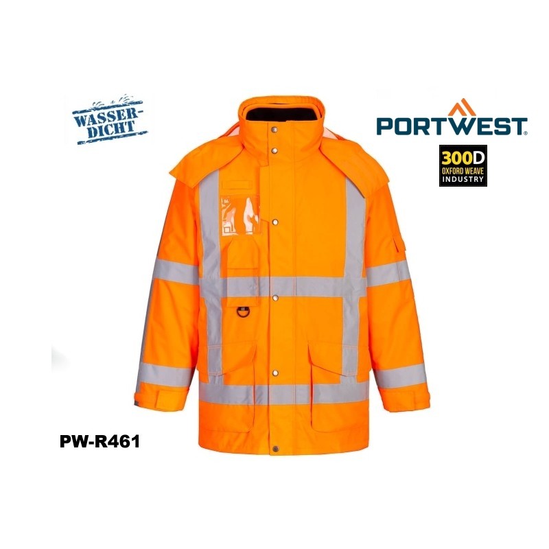 RWS Regen Warnschutzjacke 3 in 1 Verkehrsjacke orange
